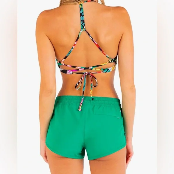 Hurley Women's Standard Stretch 2.5” BoardShorts Green Size XL - Picture 2 of 8